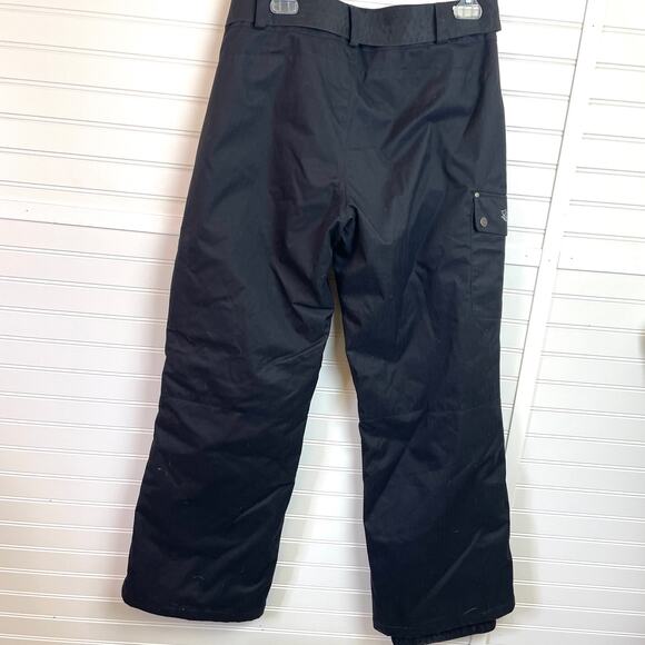 Kemper Women’s Ski/Snow Board Pants Solid Black Ext & Lace Print Inside Size L - Picture 2 of 14